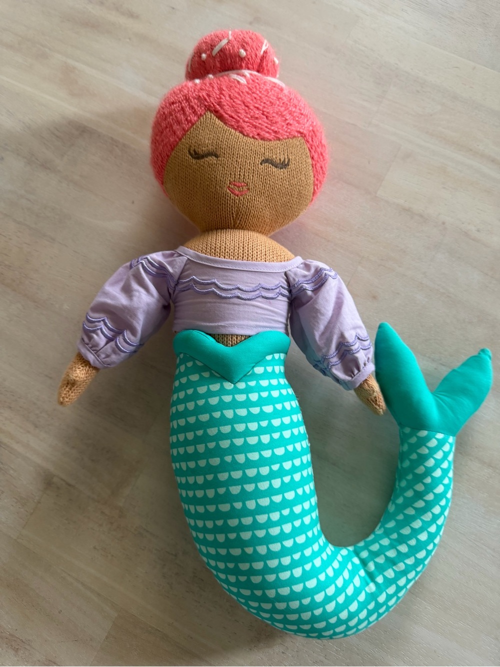 Pillowfort Lilac & Pink Mermaid Plush Doll with Teal Tail 16”